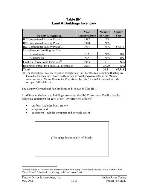 Indian River County Impact Fee Study Final Report - irccdd.com