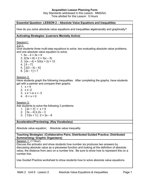 Acquisition Lesson Planning Form - Ciclt.net