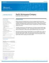 Moody's Company Profile - Pacific Life Insurance Company