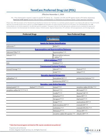 TennCare Preferred Drug List (PDL) - Magellan Health Services ...