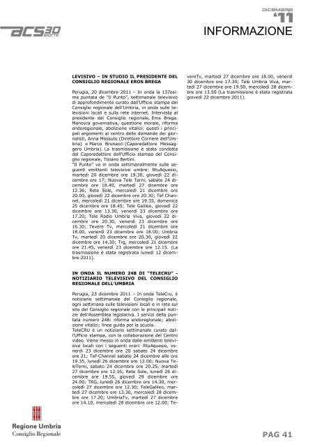 Affari Istituzionali - Consiglio Regionale dell'Umbria - Regione Umbria