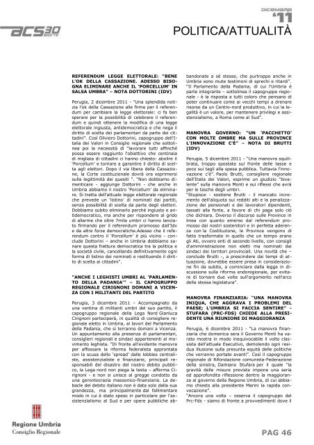 Affari Istituzionali - Consiglio Regionale dell'Umbria - Regione Umbria