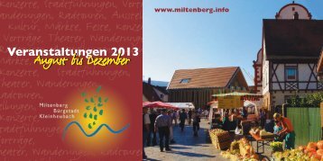 Veranstaltungen 2013 - Tourismusgemeinschaft Miltenberg ...