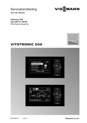Service-handleiding Vitotronic 200 warmtepomp1.5 MB - Viessmann