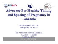 HTSP in Tanzania - Dr. Marina Njelekela ... - ESD Project