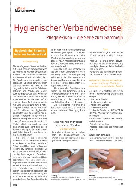 Hygienischer Verbandwechsel - Werner Sellmer