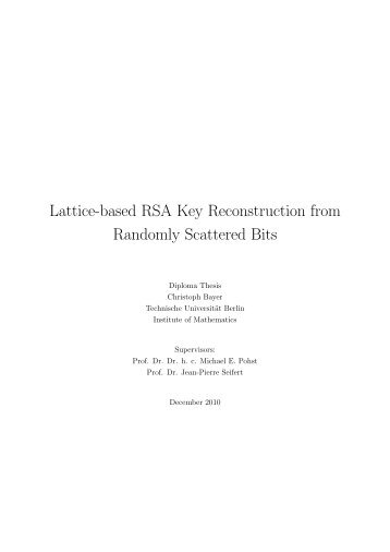 Lattice-based RSA Key Reconstruction from Randomly Scattered Bits