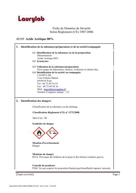 Acide acétique 80%