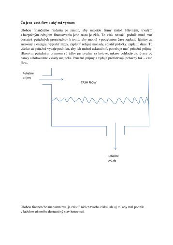 Äo je to cash flow a akÃ½ mÃ¡ vÃ½znam Ãlohou finanÄnÃ©ho riadenia je ...