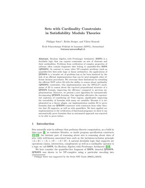 Sets with Cardinality Constraints in Satisfiability Modulo Theories