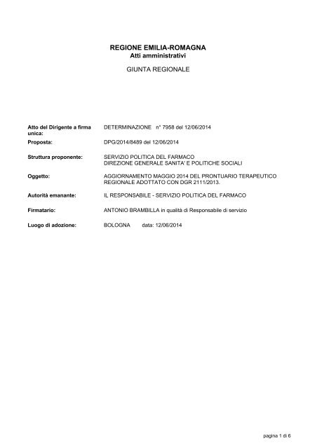 Determina n. 8599 del 17 luglio 2013 - Saluter
