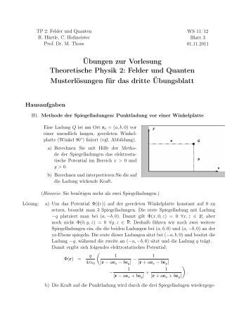 Ãœbungen zur Vorlesung Theoretische Physik 2: Felder und Quanten ...