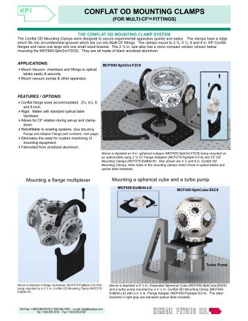 Conflat OD Mounting Clamps (Brackets) - Kimball Physics