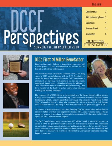 DCC's First $1 Million Benefactor - Dutchess Community College