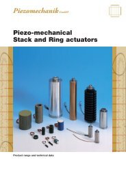 1. Stack type piezo actuators