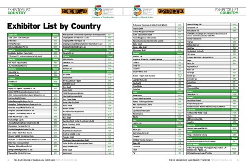 Exhibitor List by Country - The Big 5 Saudi