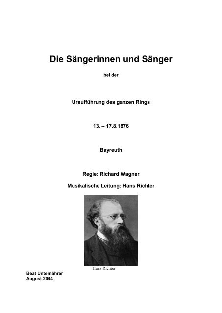 Die Sängerinnen und Sänger