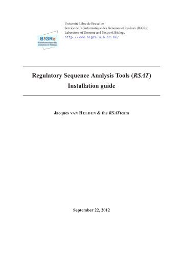 Installation guide - Regulatory Sequence Analysis Tools - UniversitÃ© ...