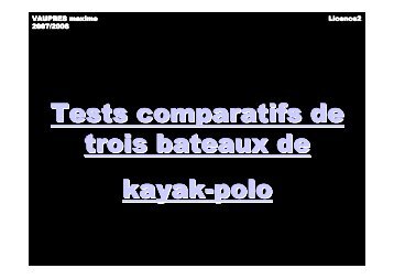 Comparatif kayak-polo - FFCK