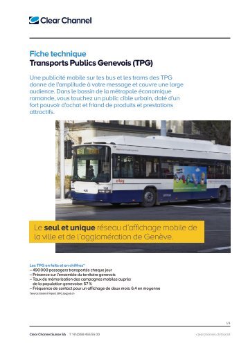 Fiche technique Transports Publics Genevois (TPG ... - Clear Channel