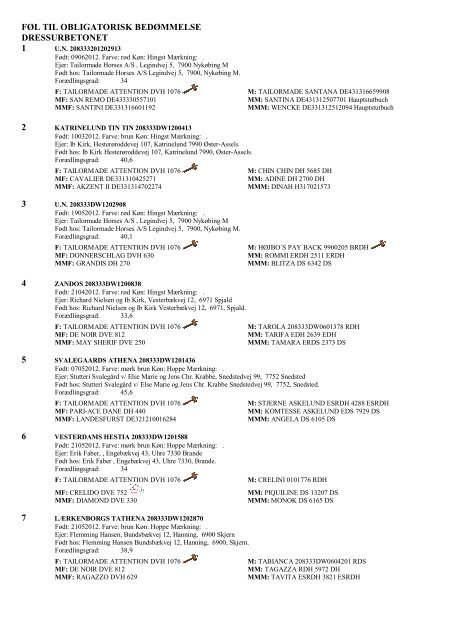 Endelig katalog - Dansk Varmblod Region 6