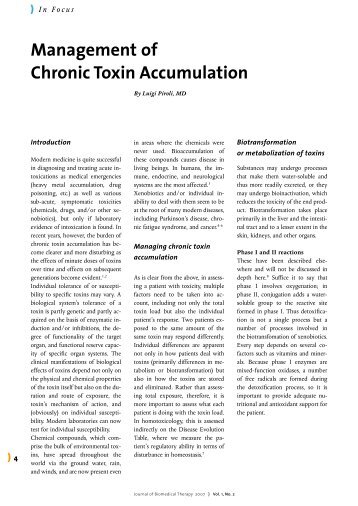 4 - Management of Chronic Toxin Accumulation - Bio Pathica Ltd