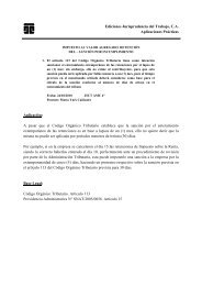 Ediciones Jurisprudencia del Trabajo, C.A. Aplicaciones ... - Juris-Line