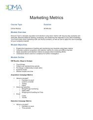 Marketing Metrics - Direct Marketing Association