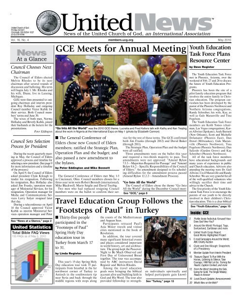 Gce Meets For Annual Meeting United Church Of God