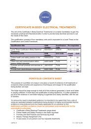 Level 3 Certificate in Body Electrical Treatments - Cibtac.com