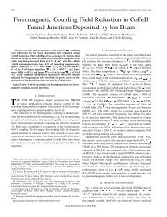 Ferromagnetic Coupling Field Reduction in CoFeB Tunnel Junctions ...