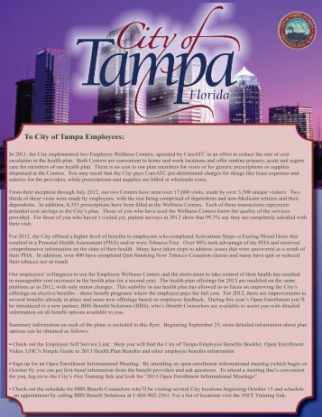 2013 Benefits Highlights - City of Tampa