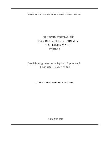 IN URMA DECIZIEI DE LA COMISIA DE REEXAMINARE ... - OSIM