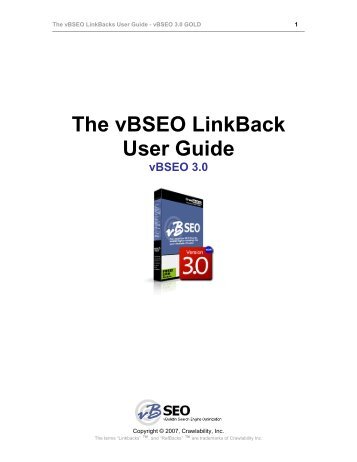 The vbseo Linkback User Guide