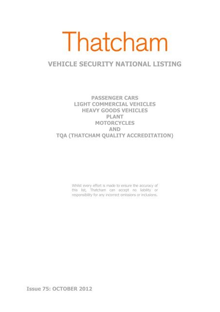 Installation Instructions & certificate Meta M36 T2 Thatcham Cat 2 Immobiliser