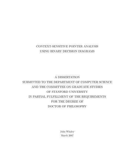 Stanford phd dissertation submission