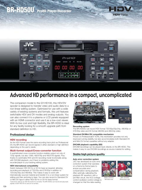 JVC Camera Brochure - Picture This Production Services