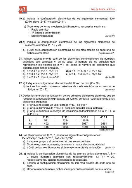 Cuestiones y problemas por temas