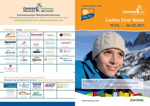 Ladies First Week - WELSCHNOFEN - KARERSEE