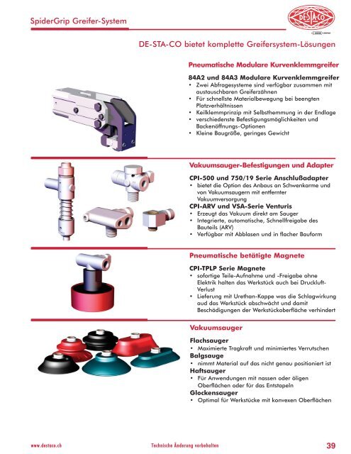 Greifer- und Vorrichtungssystem - DE - STA - CO AG Schweiz
