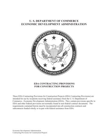 EDA Contracting Provisions for Construction Projects