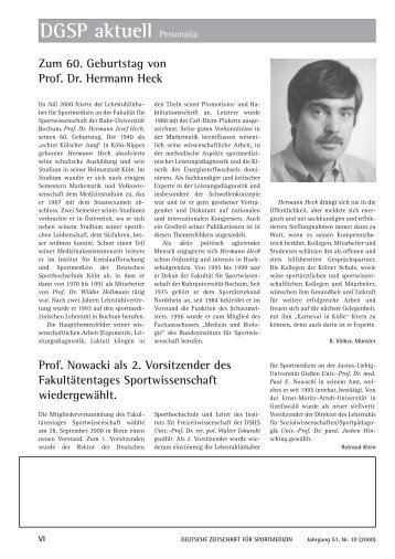 Zum 60. Geburtstag von Prof. Dr. Hermann HeckProf. Nowacki als 2 ...