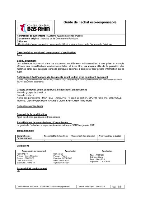 document conseil general bas rhin guide achat eco responsable 2011