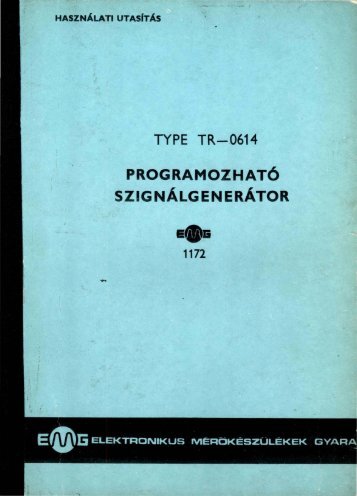 EMG 1172 PROGRAMOZHATÓ SZIGNÁLGENERÁTOR