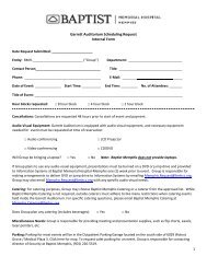 Auditorium Request Form - Baptist Memorial Online
