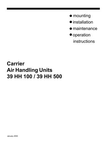 Carrier Air Handling Units 39 HH 100 / 39 HH 500 - Alarko Carrier
