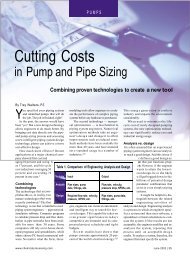 Cutting Costs in Pump and Pipe Sizing - Applied Flow Technology