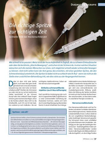 Die richtige Spritze zur richtigen Zeit - Orthopress