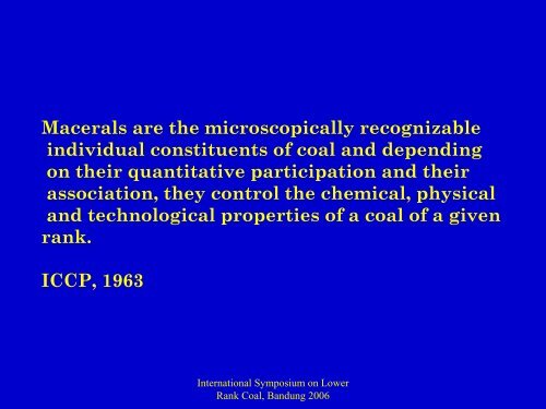 Overview of the 'Classification of huminite ICCP System 1994'