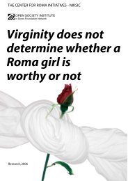 Virginity does not determine whether a Roma girl is worthy or  not
